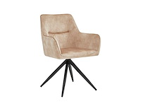 Set van 6 eetkamerstoel kuip met armleuning beige - afbeelding 2 van  2