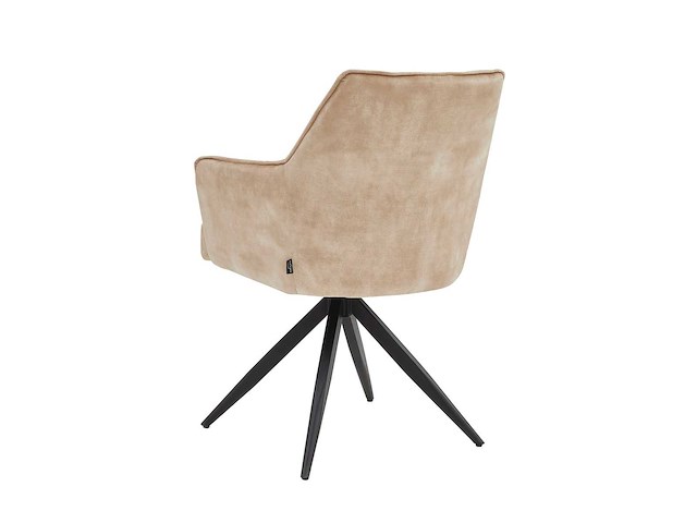 Set van 6 eetkamerstoel kuip met armleuning beige - afbeelding 4 van  6