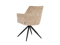 Set van 6 eetkamerstoel kuip met armleuning beige - afbeelding 4 van  6