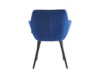 Set van 6 eetkamerstoel kuip met armleuning blauw - afbeelding 4 van  7