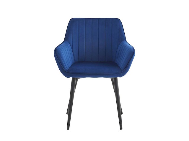 Set van 6 eetkamerstoel kuip met armleuning blauw - afbeelding 5 van  7