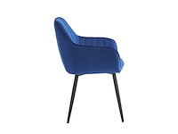 Set van 6 eetkamerstoel kuip met armleuning blauw - afbeelding 6 van  7