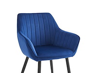 Set van 6 eetkamerstoel kuip met armleuning blauw - afbeelding 7 van  7