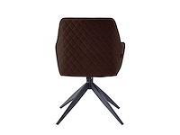 Set van 6 eetkamerstoel kuip met armleuning bruin - afbeelding 5 van  7
