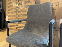 Set van 6 eetkamerstoelen, 3x grijs, 3x naturel - afbeelding 3 van  4