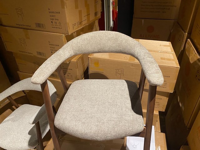 Set van 6 eetkamerstoelen aj living, fred, grijs - afbeelding 1 van  4
