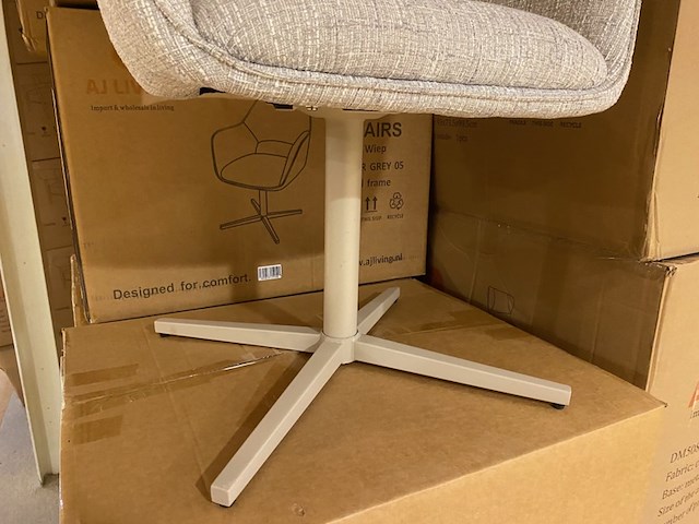 Set van 6 eetkamerstoelen aj living, fred, grijs - afbeelding 3 van  4
