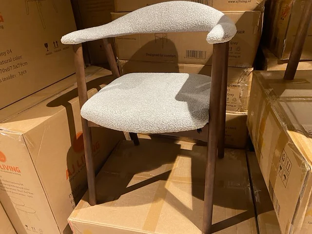 Set van 6 eetkamerstoelen aj living, fred, grijs - afbeelding 3 van  7