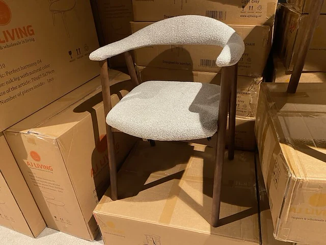 Set van 6 eetkamerstoelen aj living, fred, zand - afbeelding 1 van  5