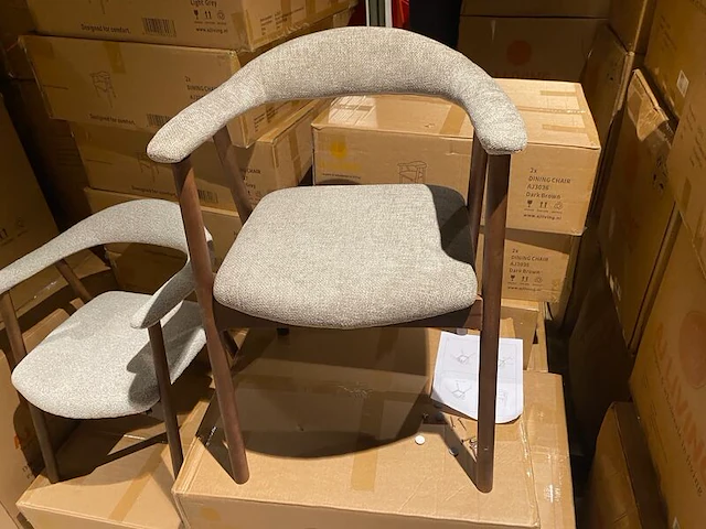 Set van 6 eetkamerstoelen aj living, fred, zand - afbeelding 3 van  5