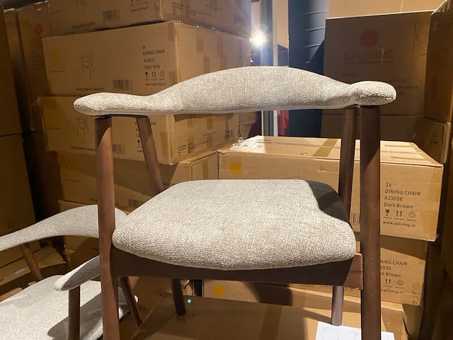 Set van 6 eetkamerstoelen aj living, fred, zand - afbeelding 4 van  5