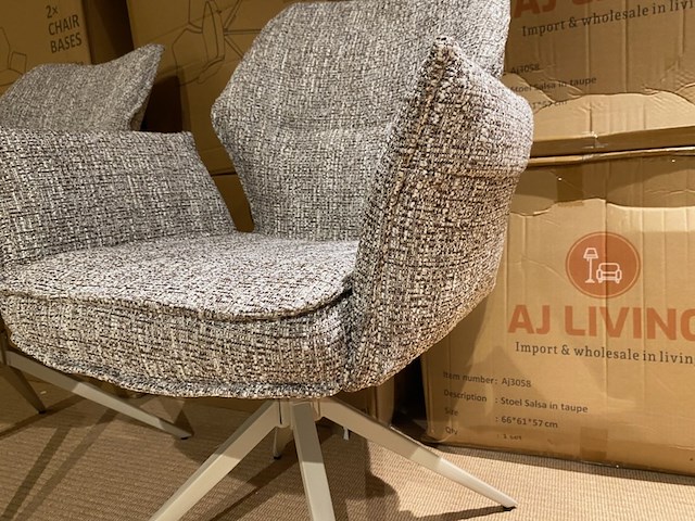 Set van 6 eetkamerstoelen aj living, salsa, taupe - afbeelding 2 van  4