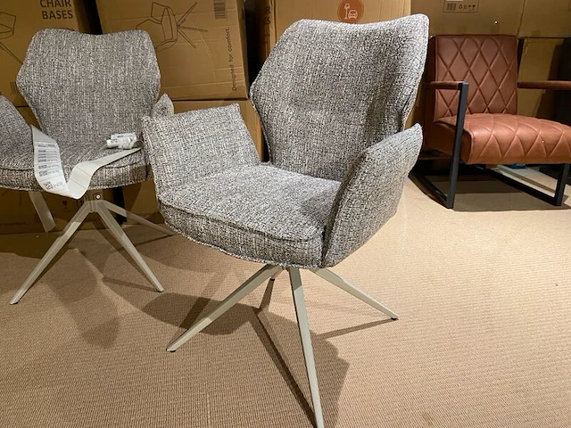 Set van 6 eetkamerstoelen aj living, salsa, taupe - afbeelding 1 van  4