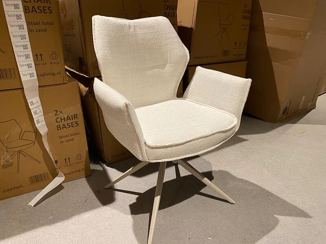 Set van 6 eetkamerstoelen aj living, salsa, zand - afbeelding 1 van  4
