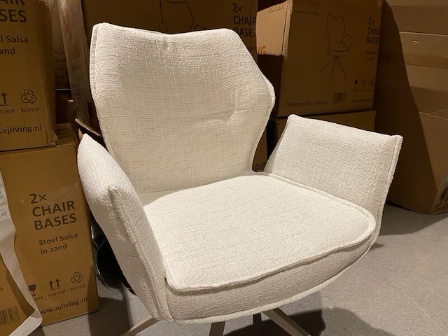 Set van 6 eetkamerstoelen aj living, salsa, zand - afbeelding 2 van  4