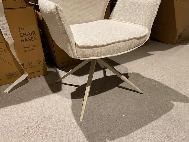Set van 6 eetkamerstoelen aj living, salsa, zand - afbeelding 3 van  4