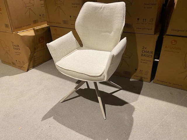 Set van 6 eetkamerstoelen aj living, salsa, zand - afbeelding 1 van  5
