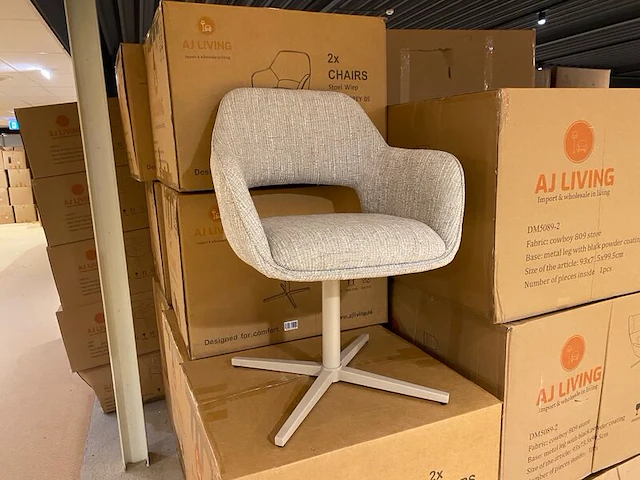 Set van 6 eetkamerstoelen aj living, wiep, grijs - afbeelding 1 van  5