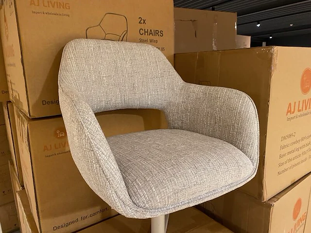 Set van 6 eetkamerstoelen aj living, wiep, grijs - afbeelding 2 van  5