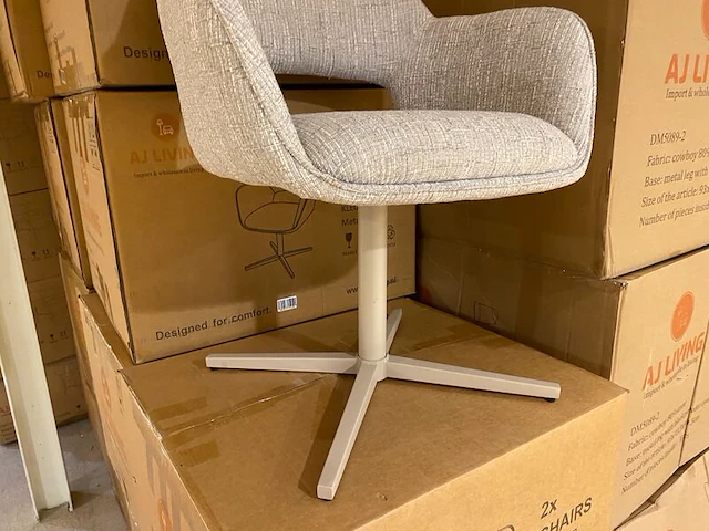 Set van 6 eetkamerstoelen aj living, wiep, grijs - afbeelding 3 van  5