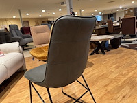 Set van 6 eetkamerstoelen, army microvezelstof, zwart metalen onderstel - afbeelding 4 van  4