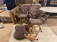 Set van 6 eetkamerstoelen, bruin - afbeelding 1 van  6
