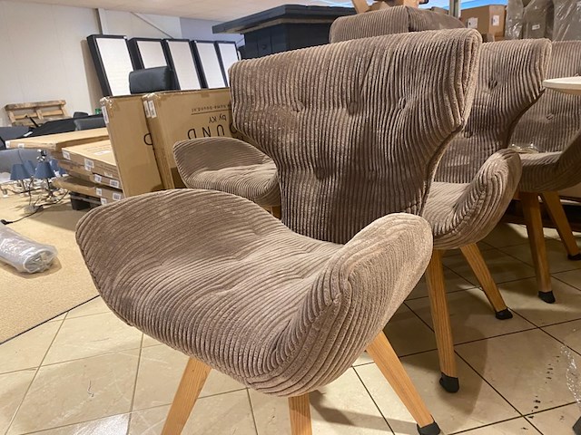 Set van 6 eetkamerstoelen, bruin - afbeelding 4 van  6