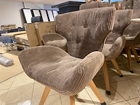 Set van 6 eetkamerstoelen, bruin - afbeelding 4 van  6