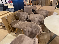 Set van 6 eetkamerstoelen, bruin - afbeelding 6 van  6