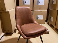 Set van 6 eetkamerstoelen, cognac - afbeelding 2 van  4