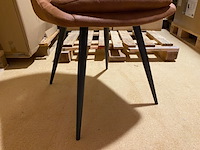 Set van 6 eetkamerstoelen, cognac - afbeelding 4 van  4