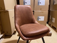 Set van 6 eetkamerstoelen, cognac - afbeelding 2 van  4