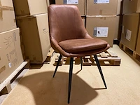 Set van 6 eetkamerstoelen, cognac