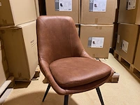 Set van 6 eetkamerstoelen, cognac - afbeelding 3 van  6