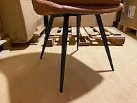 Set van 6 eetkamerstoelen, cognac - afbeelding 6 van  6