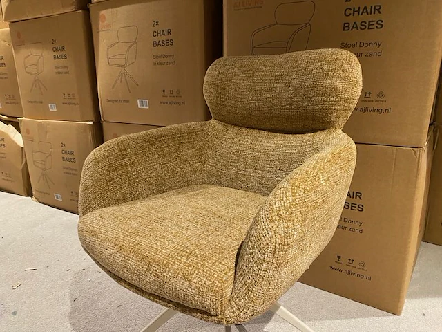 Set van 6 eetkamerstoelen, donny, zand - afbeelding 3 van  5