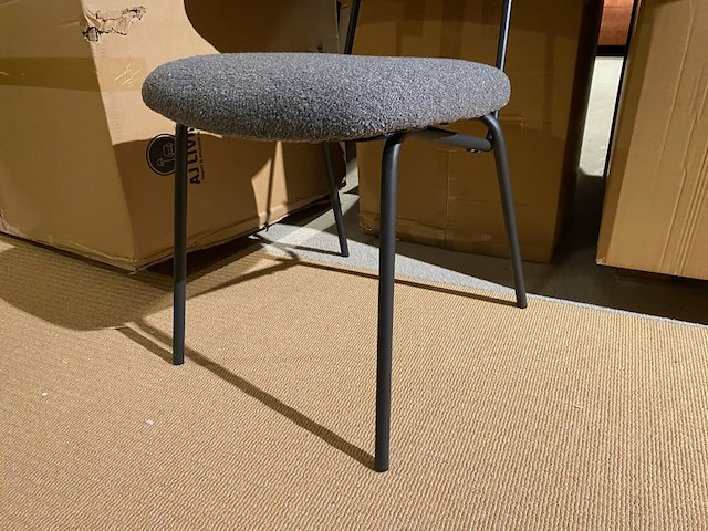 Set van 6 eetkamerstoelen, grijs - afbeelding 3 van  4