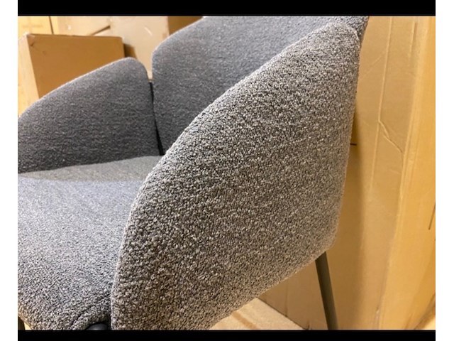 Set van 6 eetkamerstoelen, grijs - afbeelding 3 van  3