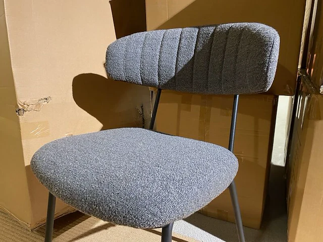 Set van 6 eetkamerstoelen, grijs - afbeelding 2 van  5