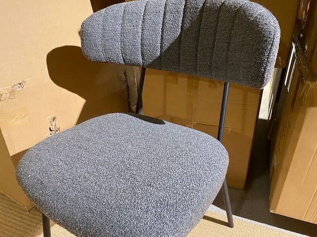 Set van 6 eetkamerstoelen, grijs - afbeelding 3 van  5