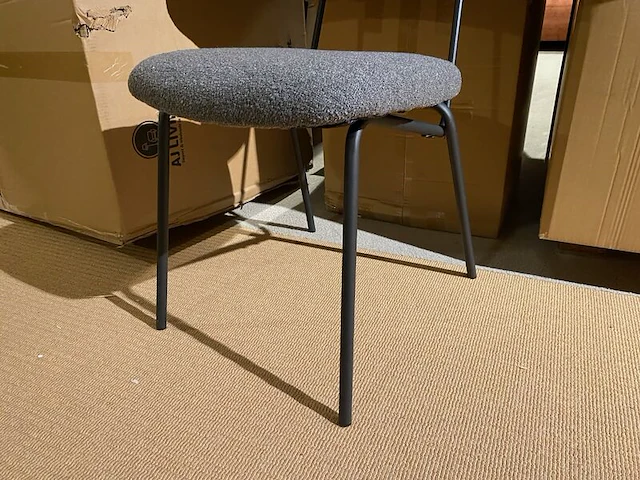 Set van 6 eetkamerstoelen, grijs - afbeelding 4 van  5