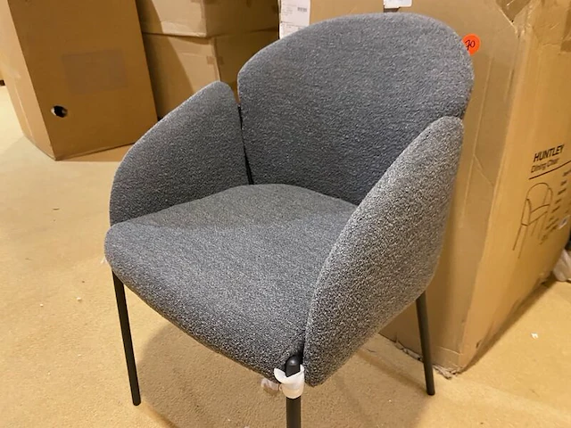 Set van 6 eetkamerstoelen, grijs - afbeelding 3 van  5