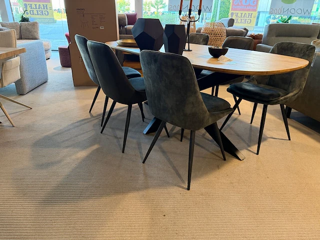 Set van 6 eetkamerstoelen groen - afbeelding 2 van  7