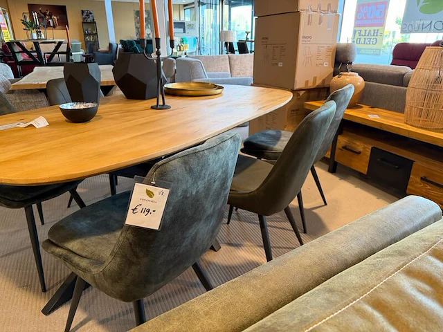 Set van 6 eetkamerstoelen groen - afbeelding 3 van  7