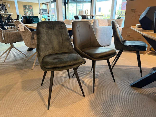 Set van 6 eetkamerstoelen groen - afbeelding 4 van  7