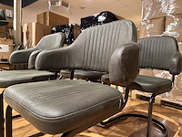 Set van 6 eetkamerstoelen, groen/moss microvezelstof, metalen onderstel - afbeelding 3 van  5