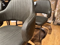 Set van 6 eetkamerstoelen, groen/moss microvezelstof, metalen onderstel - afbeelding 4 van  5