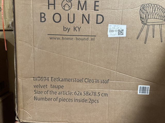 Set van 6 eetkamerstoelen, home bound by ky, cleo, taupe - afbeelding 5 van  5