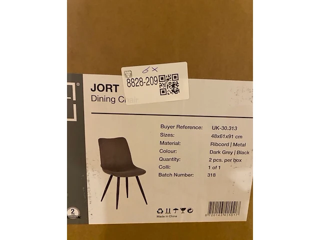 Set van 6 eetkamerstoelen label51, jort, donker grijs - afbeelding 2 van  2