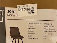 Set van 6 eetkamerstoelen label51, jort, donker grijs - afbeelding 2 van  2
